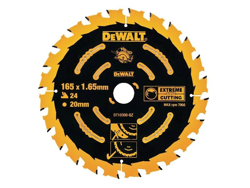 DEWALT Power Tools Extreme 2nd Fix Circular Saw Blade 165 x 20mm x 40T