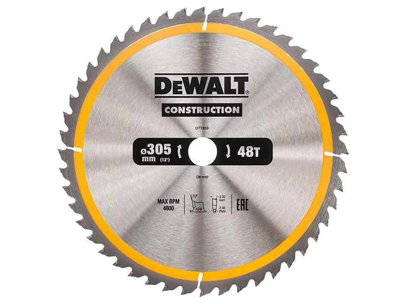 DEWALT Power Tools Stationary Construction Circular Saw Blade 305 x 30mm x 48T
