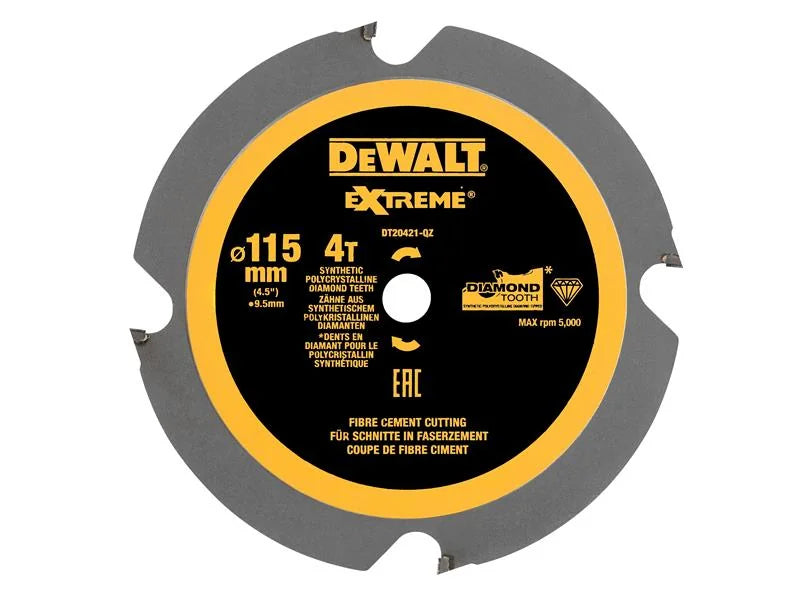DEWALT Power Tools DT20421 PCD Circular Saw Blade 115 x 9.5mm x 4T - DT20421-QZ