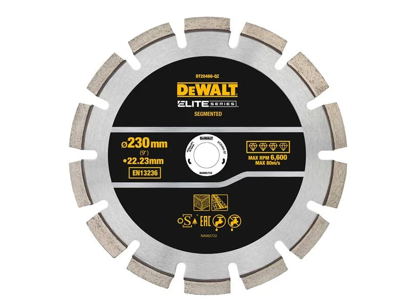 DEWALT Power Tools ELITE SERIES™ Asphalt Diamond Segmented Wheel 230 x 22.23mm