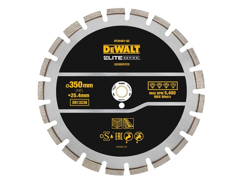 DEWALT Power Tools ELITE SERIES™ Asphalt Diamond Segmented Wheel 350 x 25.4mm