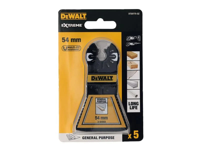 DEWALT Power Tools DT20775 Bi-metal 3-Sided Cutting Multitool Blade 54mm (5