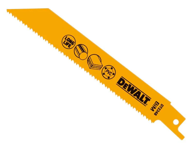 DEWALT Power Tools Bi-Metal Reciprocating Blade for Plastic & Pipes 152mm( Pack