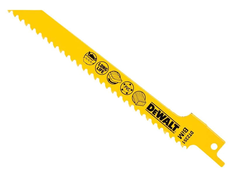DEWALT Power Tools Bi-Metal Reciprocating Blade for Wood, Fine Fast Cuts 152mm x