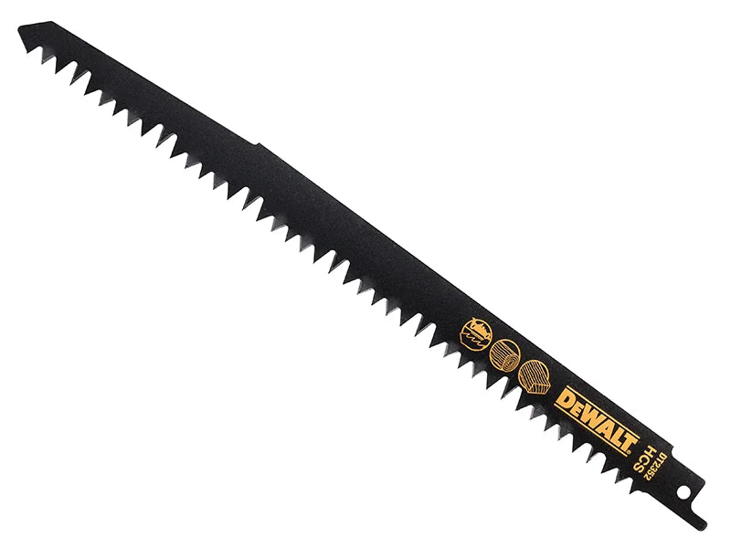 DEWALT Power Tools HCS Reciprocating Blade for Wood, Fast Cuts 240mm x 5/6.5 TPI
