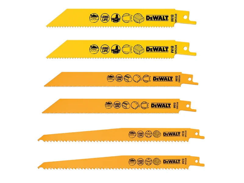 DEWALT Power Tools DT2444 Reciprocating Saw Blade Set, 6 Piece - DT2444-QZ