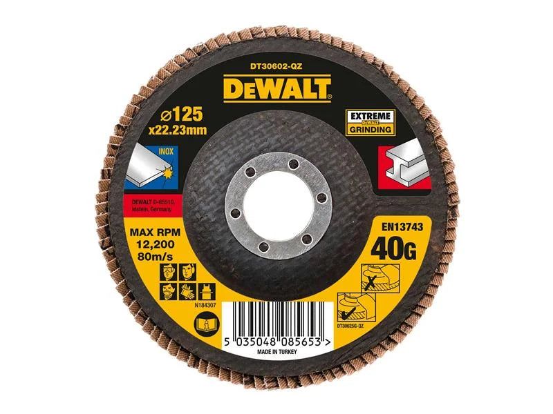 DEWALT Power Tools DT30602 Extreme Metal Flap Disc 125 x 22.2mm x 40G