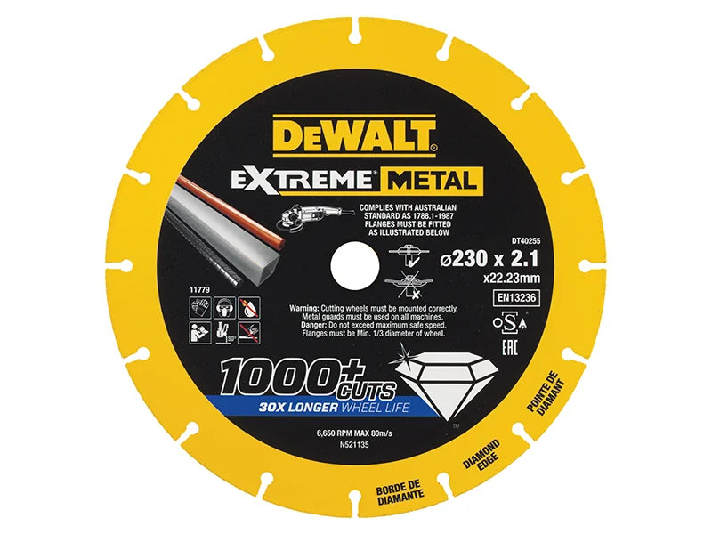 DEWALT Power Tools Extreme Metal Cut Off Saw Blade 230 x 22.23 x 2.10mm
