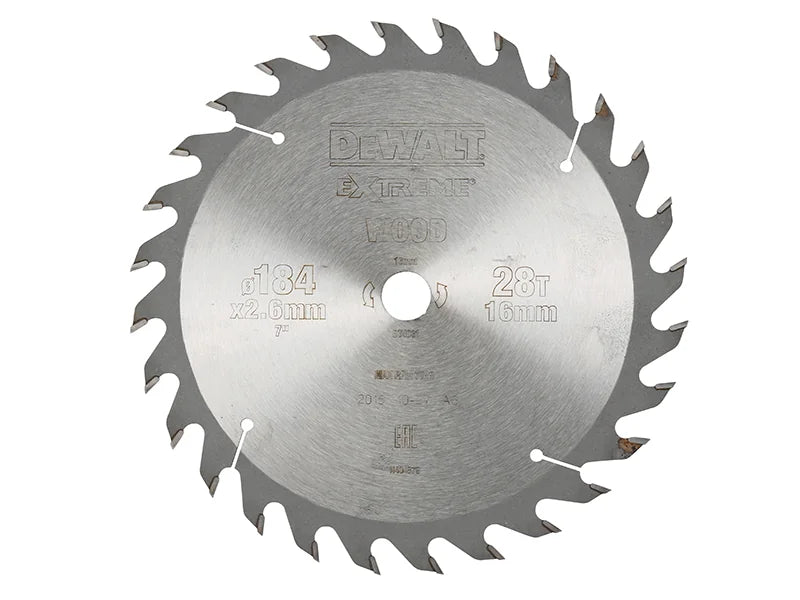 DEWALT Power Tools Series 40 Circular Saw Blade 184 x 16mm x 28T ATB - DT4031-QZ