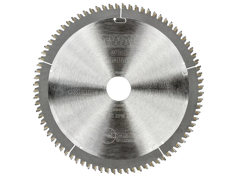 DEWALT Power Tools Series 40 Circular Saw Blade 216 x 30mm x 80T TCG/Neg