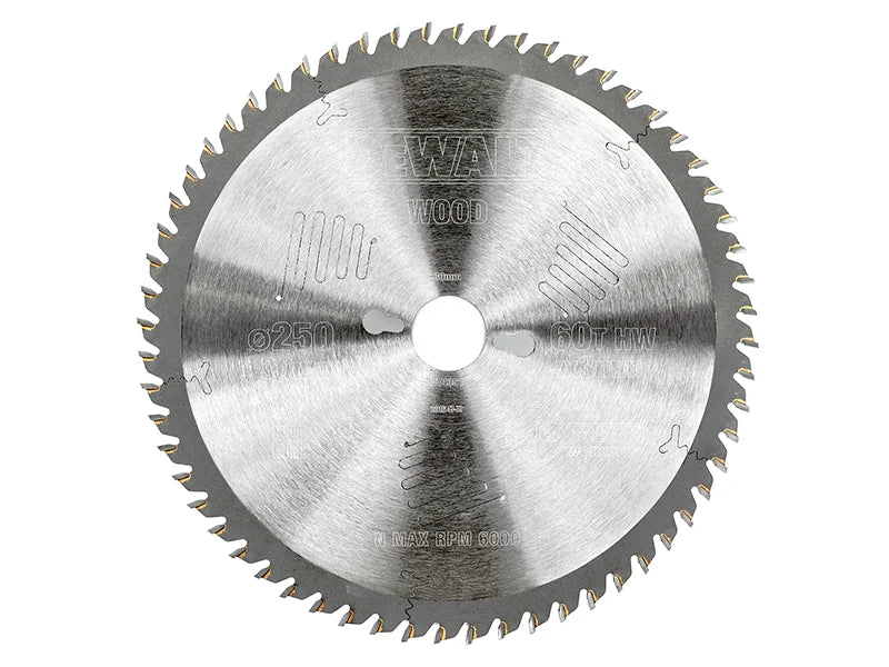 DEWALT Power Tools Series 60 Circular Saw Blade 250 x 30mm x 60T - DT4351-QZ