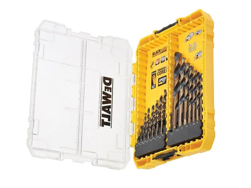 DEWALT Power Tools DT70755 BLACK&GOLD HSS Drill Set, 21 Piece - DT70755-QZ