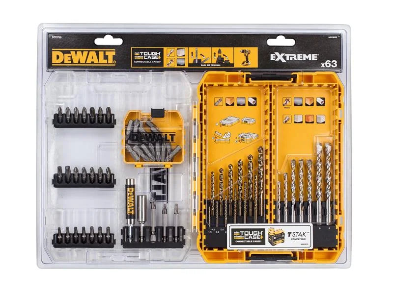 DEWALT Power Tools DT70759 Mixed Drill & Bit Set, 63 Piece - DT70759-QZ