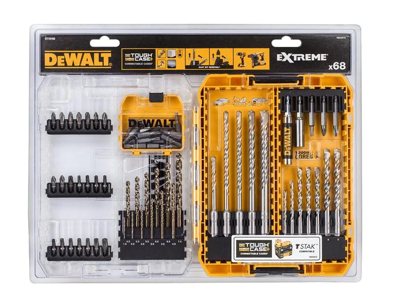 DEWALT Power Tools DT70760 Mixed Drill & Bit Set, 68 Piece - DT70760-QZ