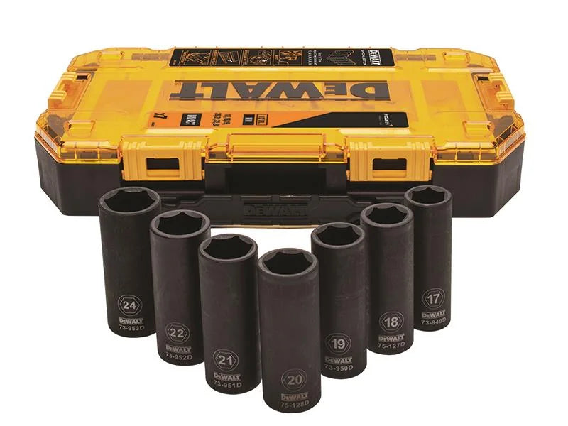 DEWALT Power Tools McLaren 1/2in Drive Deep Impact Socket Set, 7 Piece