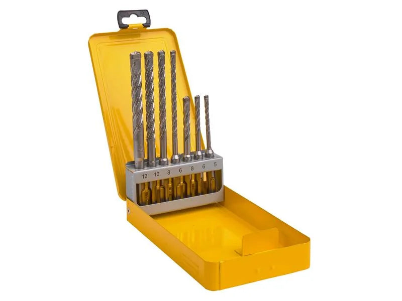 DEWALT Power Tools ELITE SDS+ Full Head Carbide 4 Cutter Drill Bit Set, 7 Piece