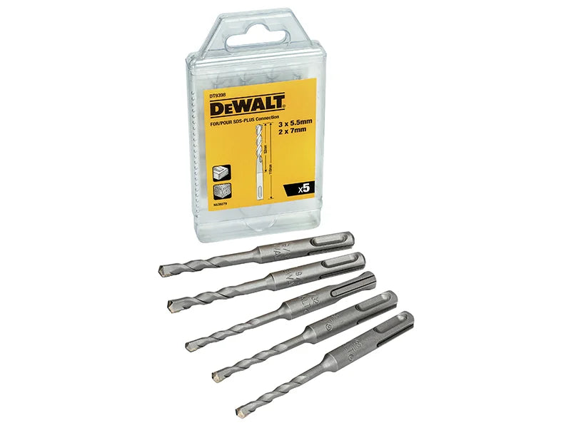 DEWALT Power Tools DT9398 SDS Plus Drill Bit Set, 5 Piece - DT9398-QZ