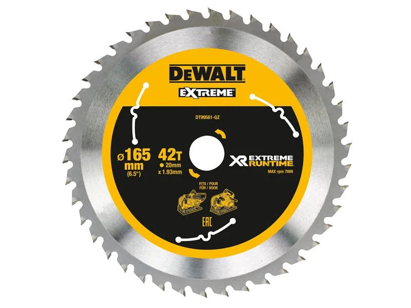 DEWALT Power Tools XR FlexVolt Plunge Saw Blade 165 x 20mm x 42T - DT99561-QZ