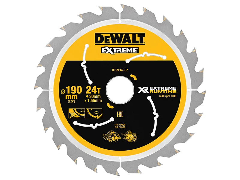 DEWALT Power Tools XR FlexVolt Circular Saw Blade 190 x 30mm x 24T - DT99562-QZ