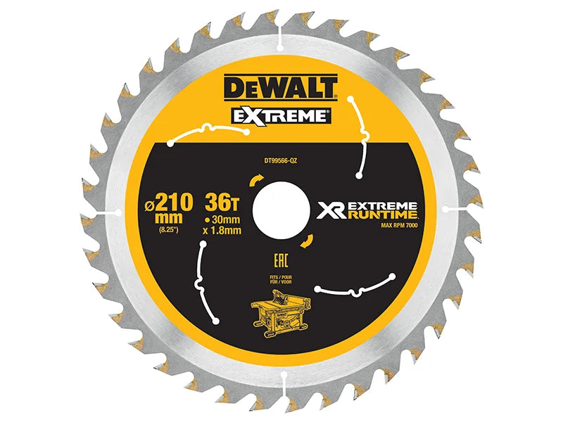 DEWALT Power Tools XR FlexVolt Table Saw Blade 210 x 30mm x 36T - DT99566-QZ