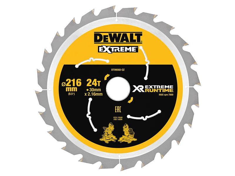 DEWALT Power Tools XR FlexVolt Circular Saw Blade 216 x 30mm x 24T - DT99568-QZ