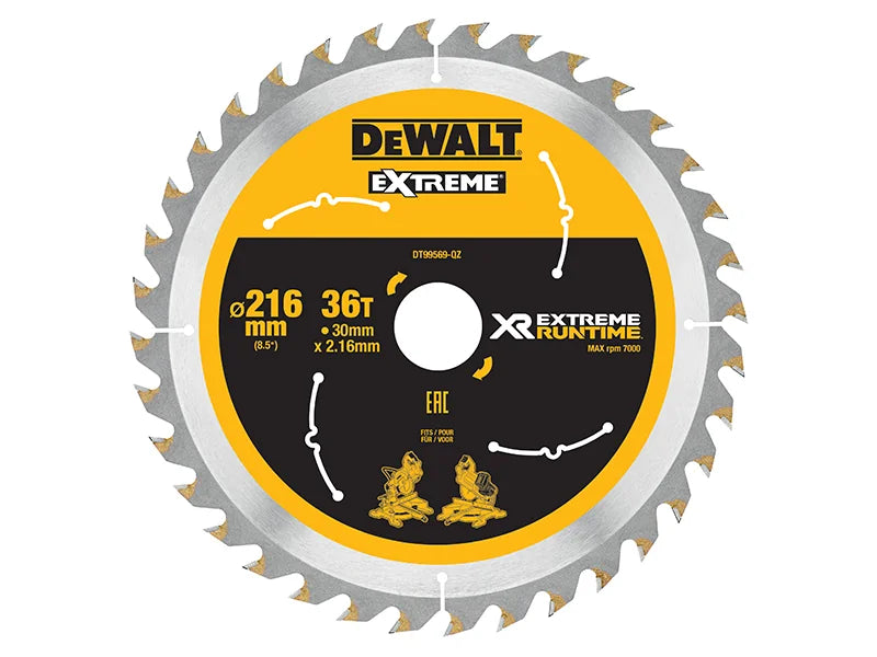 DEWALT Power Tools XR FlexVolt Circular Saw Blade 216 x 30mm x 36T - DT99569-QZ