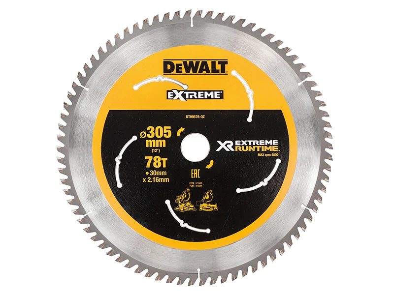 DEWALT Power Tools XR FlexVolt Mitre Saw Blade 305 x 30mm x 78T - DT99576-QZ