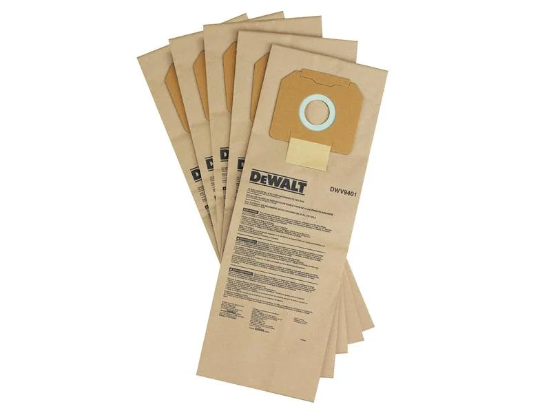 DEWALT Power Tools DWV9401 Paper Dust Bag (Pack 5) - DWV9401-XJ