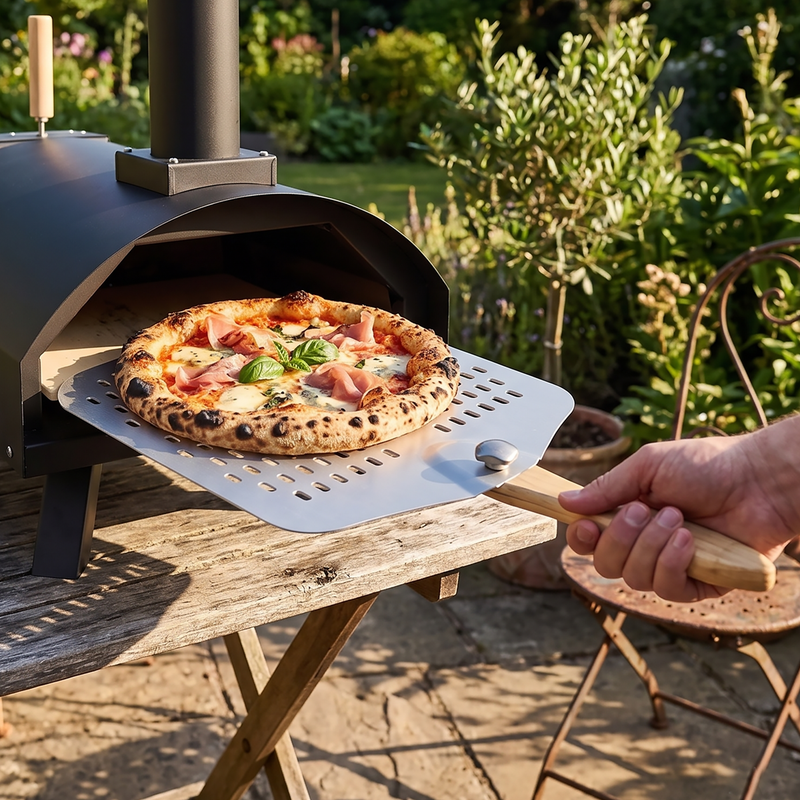 Dellonda Aluminium Pizza Oven Peel 63.5cm with Wooden Handle