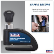 Sealey Motorcycle Alarm Disc Lock DL5052 100db Security