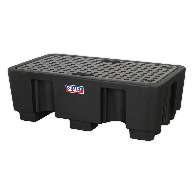 Sealey 2 Drum Polyethylene Barrel Bund Spill Pallet 1300x750x440mm