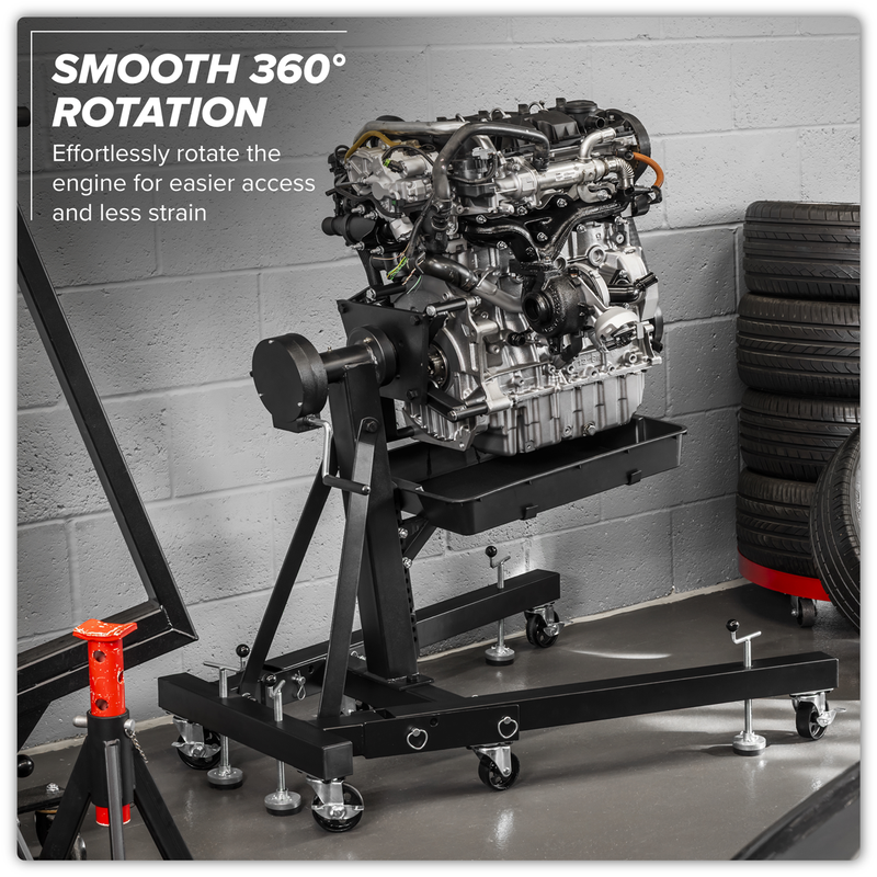 Sealey Viking Folding Engine Stand ES680DS 680kg Capacity with Drain Pan