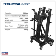 Sealey Viking Folding Engine Stand ES680DS 680kg Capacity with Drain Pan