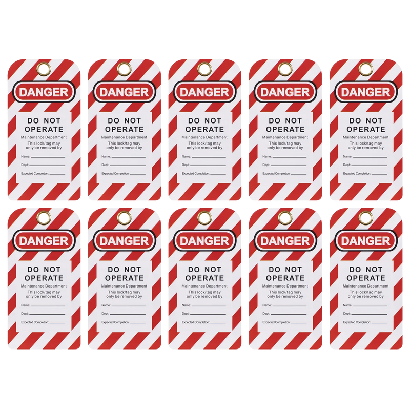 Sealey Lockout Safety Tag Set 10 Piece 75x145mm