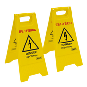 Sealey EV/Hybrid Floor Warning Signs - Pack of 2, 620x300mm