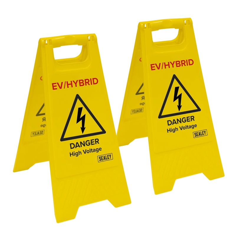 Sealey EV/Hybrid Floor Warning Signs - Pack of 2, 620x300mm
