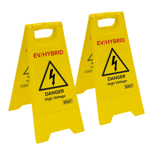 Sealey EV/Hybrid Floor Warning Signs - Pack of 2, 620x300mm