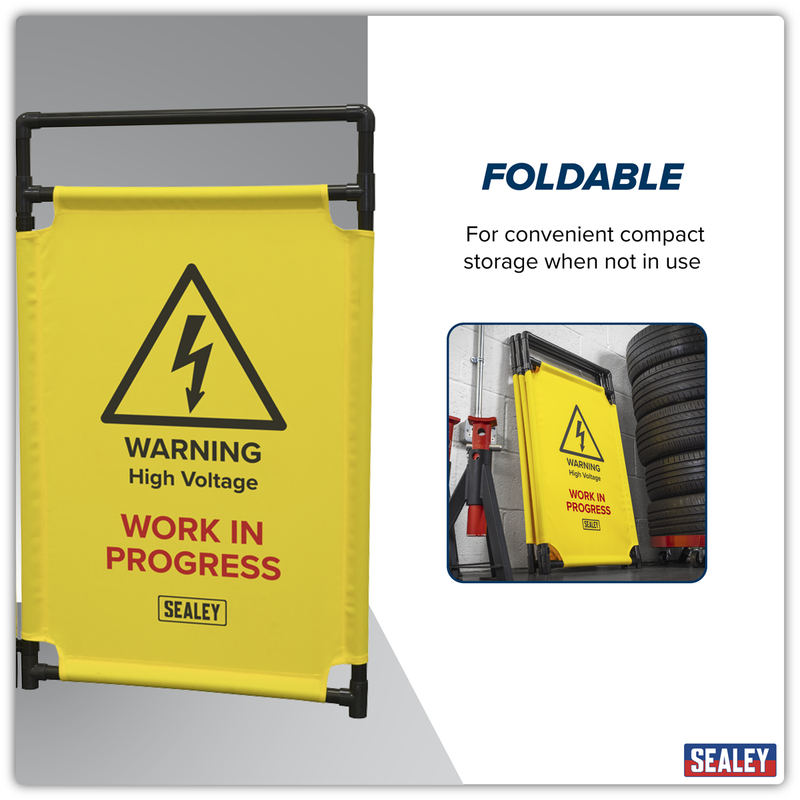 Sealey Folding Safety Barrier EV20 1775x980mm for Electric Vehicles