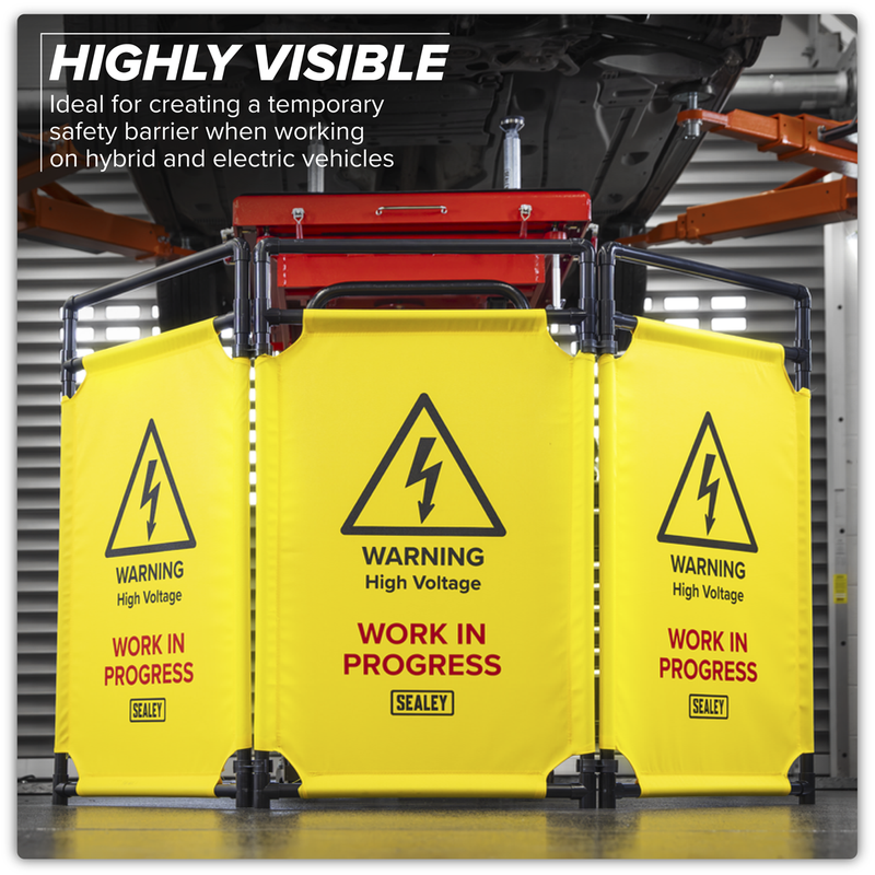 Sealey Folding Safety Barrier EV20 1775x980mm for Electric Vehicles