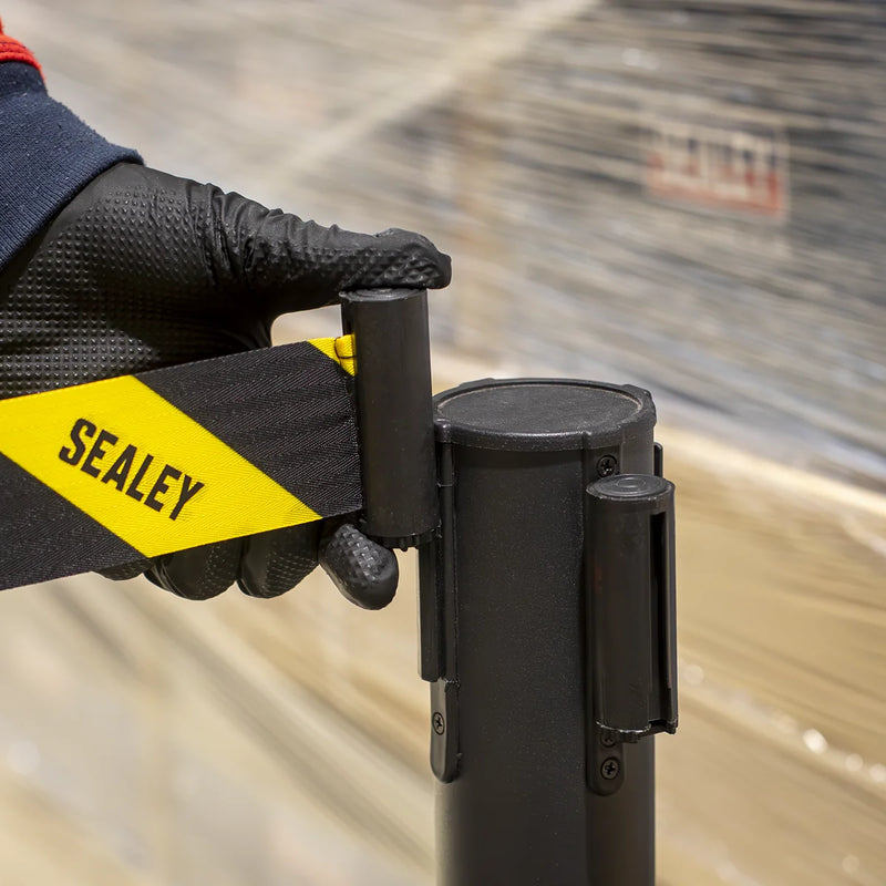 Sealey Retractable Safety Barrier Post Set - 2 Posts, 480mm Height