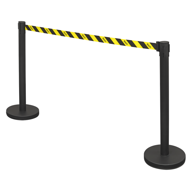 Sealey Retractable Safety Barrier Post Set - 2 Posts, 480mm Height