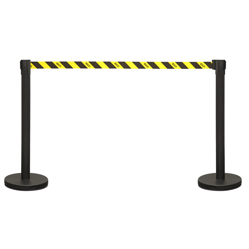 Sealey Retractable Safety Barrier Post Set - 2 Posts, 480mm Height