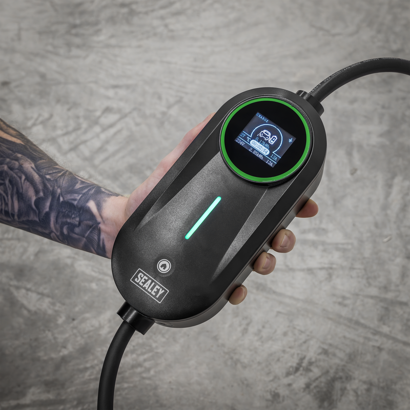Sealey 5m Portable EV Charger Type 2 to UK 3-Pin Plug 3.5kW