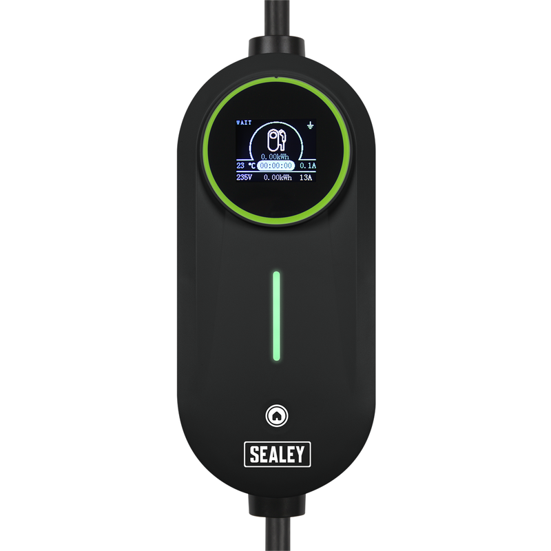 Sealey 5m Portable EV Charger Type 2 to UK 3-Pin Plug 3.5kW