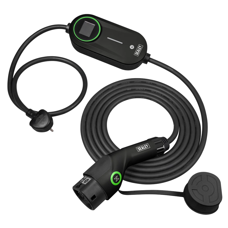 Sealey 5m Portable EV Charger Type 2 to UK 3-Pin Plug 3.5kW