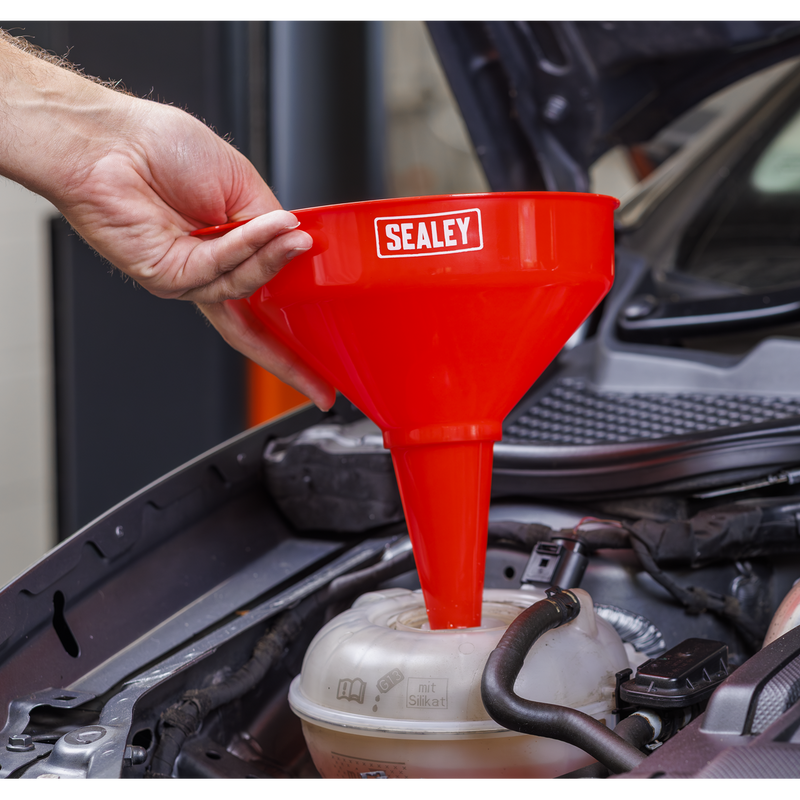Sealey Fixed Spout Funnel 200mm with Filter