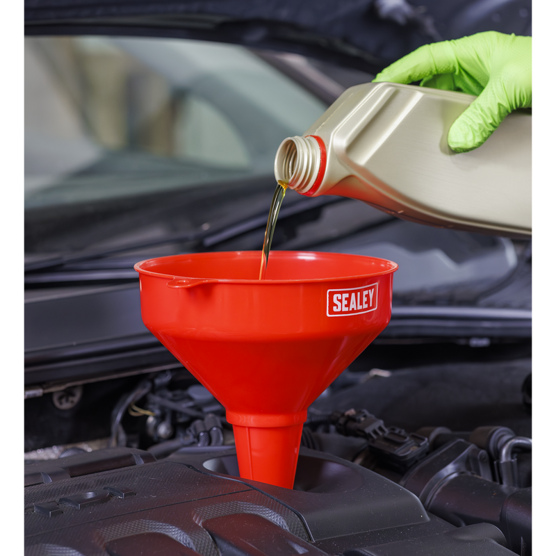 Sealey Fixed Spout Funnel Set 3 Piece Ø75, 150, 250mm