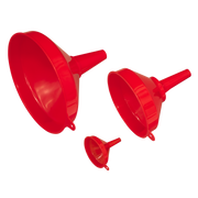 Sealey Fixed Spout Funnel Set 3 Piece Ø75, 150, 250mm