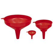 Sealey Fixed Spout Funnel Set 3 Piece Ø75, 150, 250mm