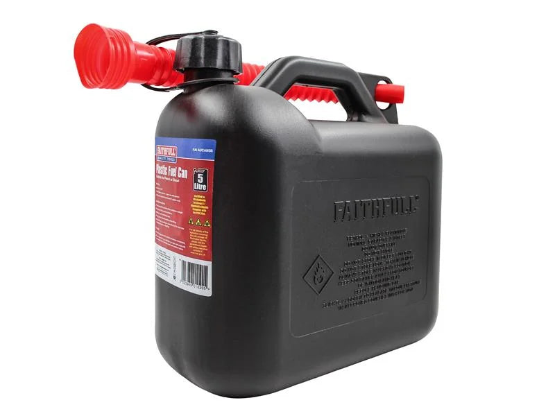 Faithfull Plastic Fuel Can Black 5 litre - FAIAUCAN5B